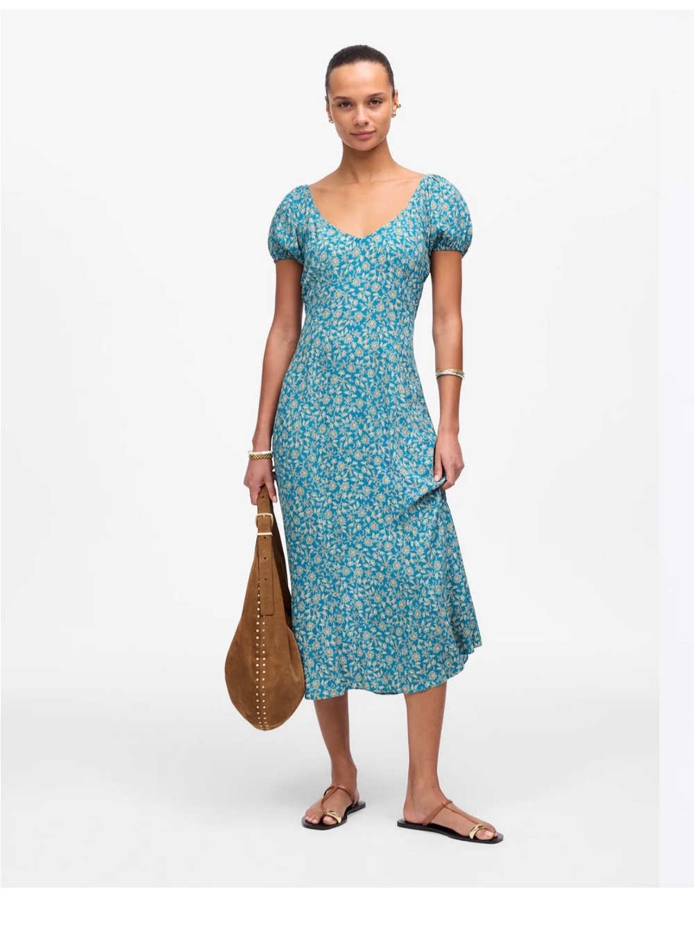 Madewell Cap-Sleeve Midi Dress
Floral Print Size 6